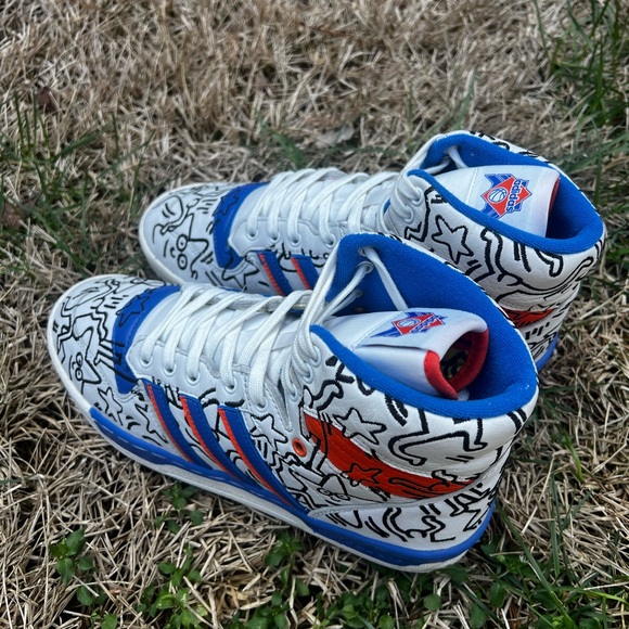 adidas gazelle silver green womens Originals x Keith Haring Nizza Hi RF main image 0